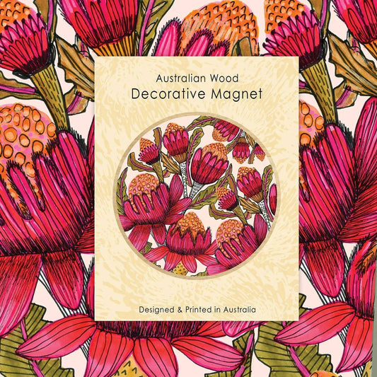 Waratah Flowers Magnet & Card Gift Set Kirsten Katz