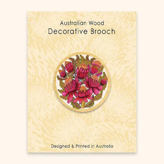 Waratahs Wooden Brooch Kirsten Katz