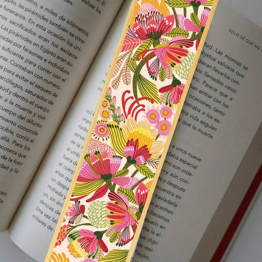 Wild Protea Flowers Australian Wooden Bookmark - Kirsten Katz