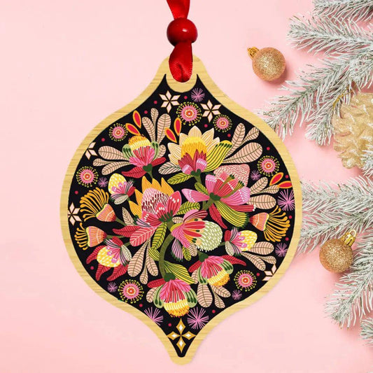 Wild Proteas Christmas Bauble Kirsten Katz