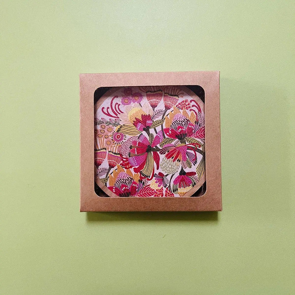 Wild Proteas Wooden Coasters - Kirsten Katz