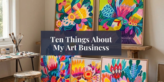 Kirsten Katz Australian art business — original paintings and modern botanical wall art from her Sydney studio