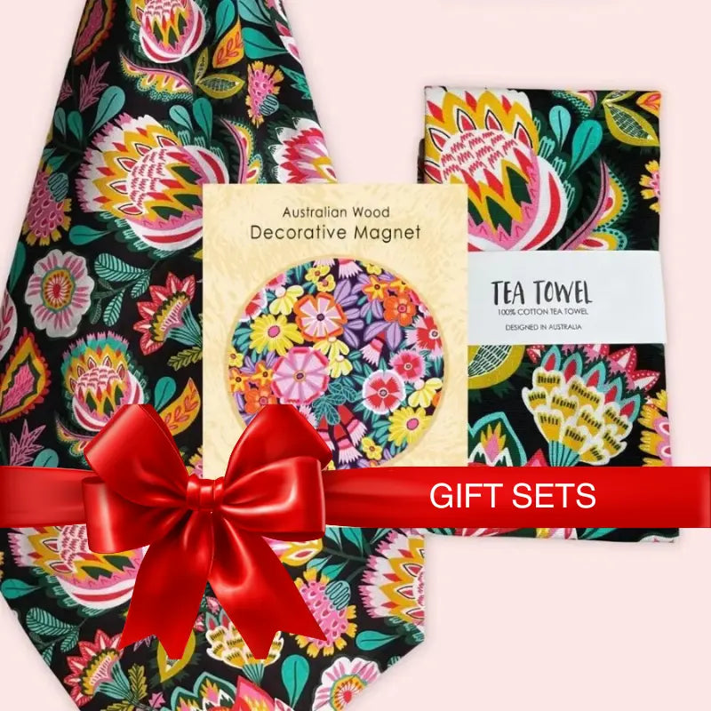 Tea Towels and Magnet Kitchen decor gift set by Australian artist Kirsten Katz