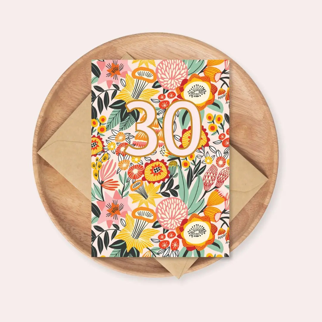 30th Birthday Card – Daffodil Flowers | Made in Australia  Kirsten Katz