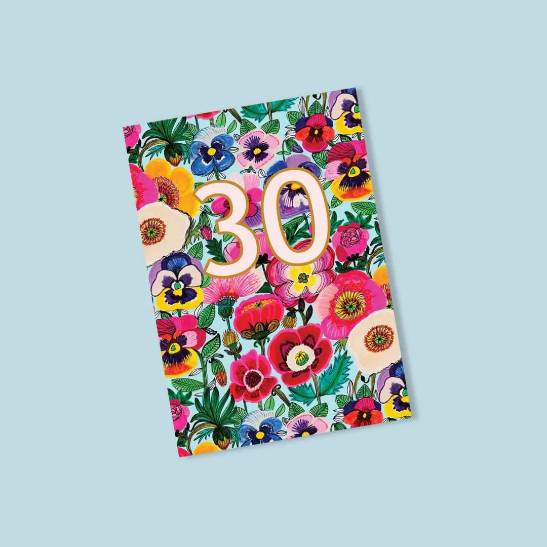 30th Birthday Card – Peony & Poppy Flowers | Made in Australia  Kirsten Katz