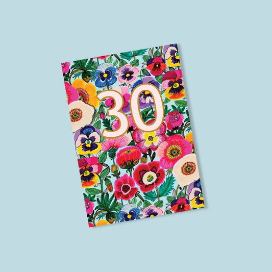 30th Birthday Card – Peony & Poppy Flowers | Made in Australia  Kirsten Katz