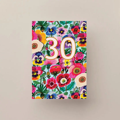 30th Birthday Card – Peony & Poppy Flowers | Made in Australia  Kirsten Katz