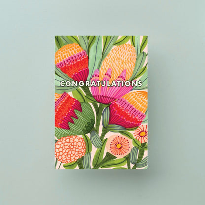 Congratulations Card – Protea Flowers |Australian Made - Kirsten Katz