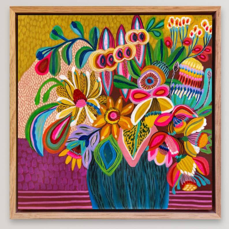 Abundant Beauty original painting by Kirsten Katz, framed