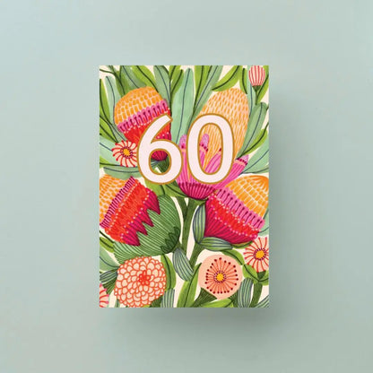 60th Birthday Card – Protea Flowers  Kirsten Katz