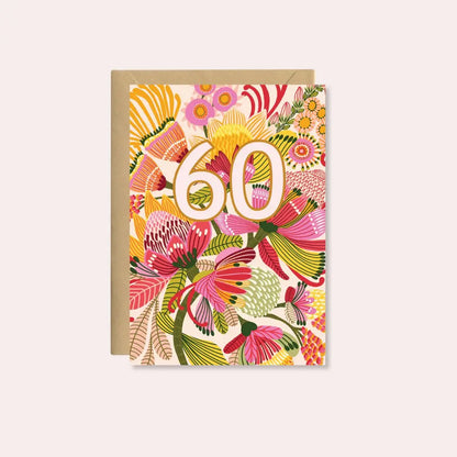 60th Birthday Card – Wild Proteas  Kirsten Katz