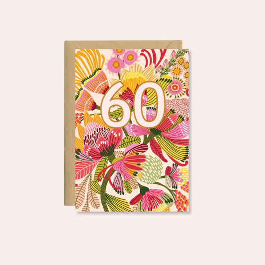 60th Birthday Card – Wild Proteas  Kirsten Katz
