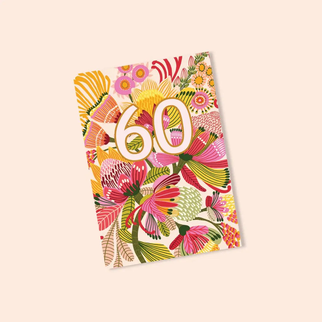 60th Birthday Card – Wild Proteas  Kirsten Katz