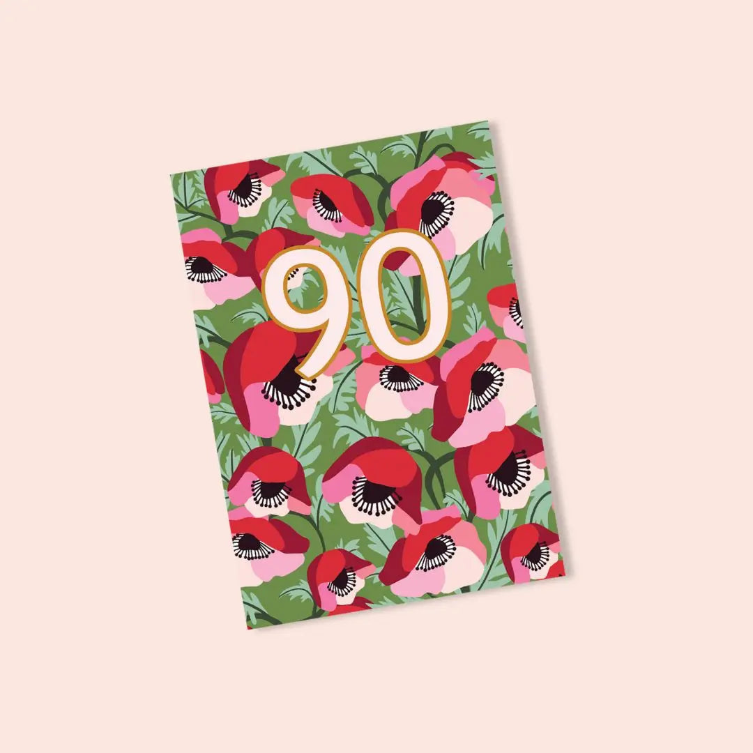 90th Birthday Card – Poppies  Kirsten Katz