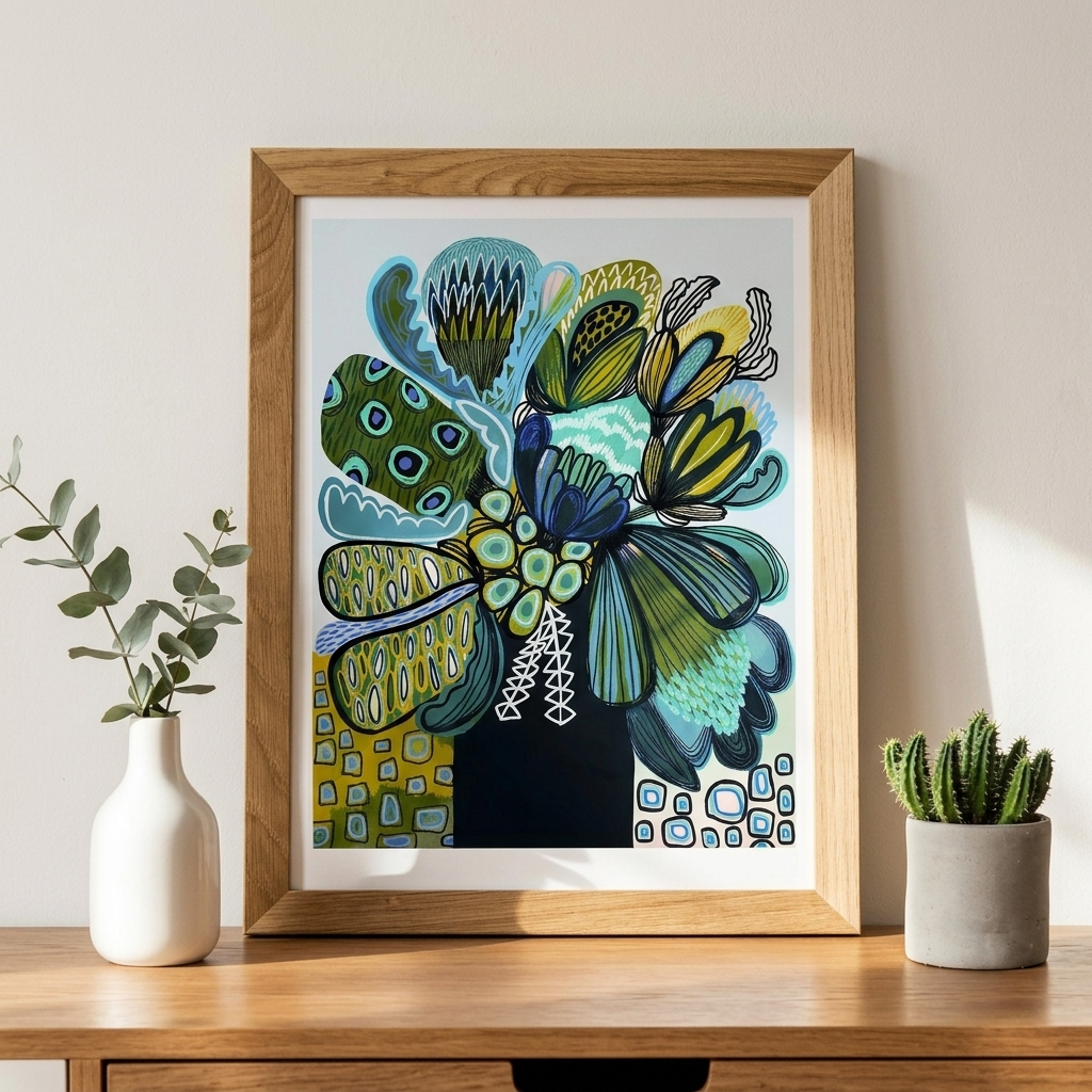 Australia Blue Proteas Art Print