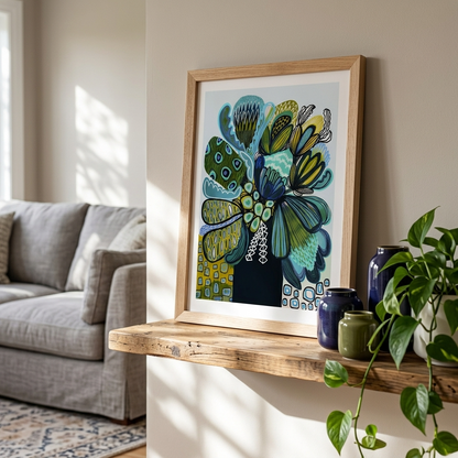 Australia Blue Proteas Art Print