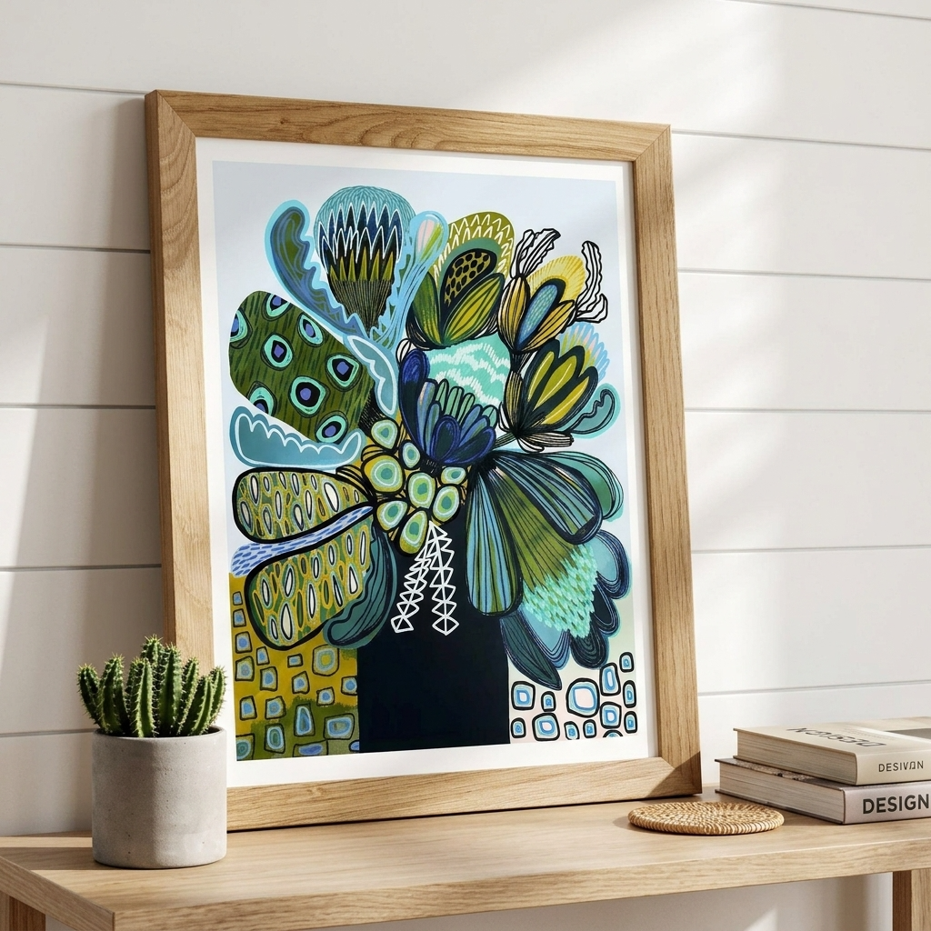 Australia Blue Proteas Art Print