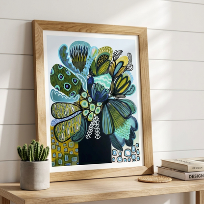 Australia Blue Proteas Art Print