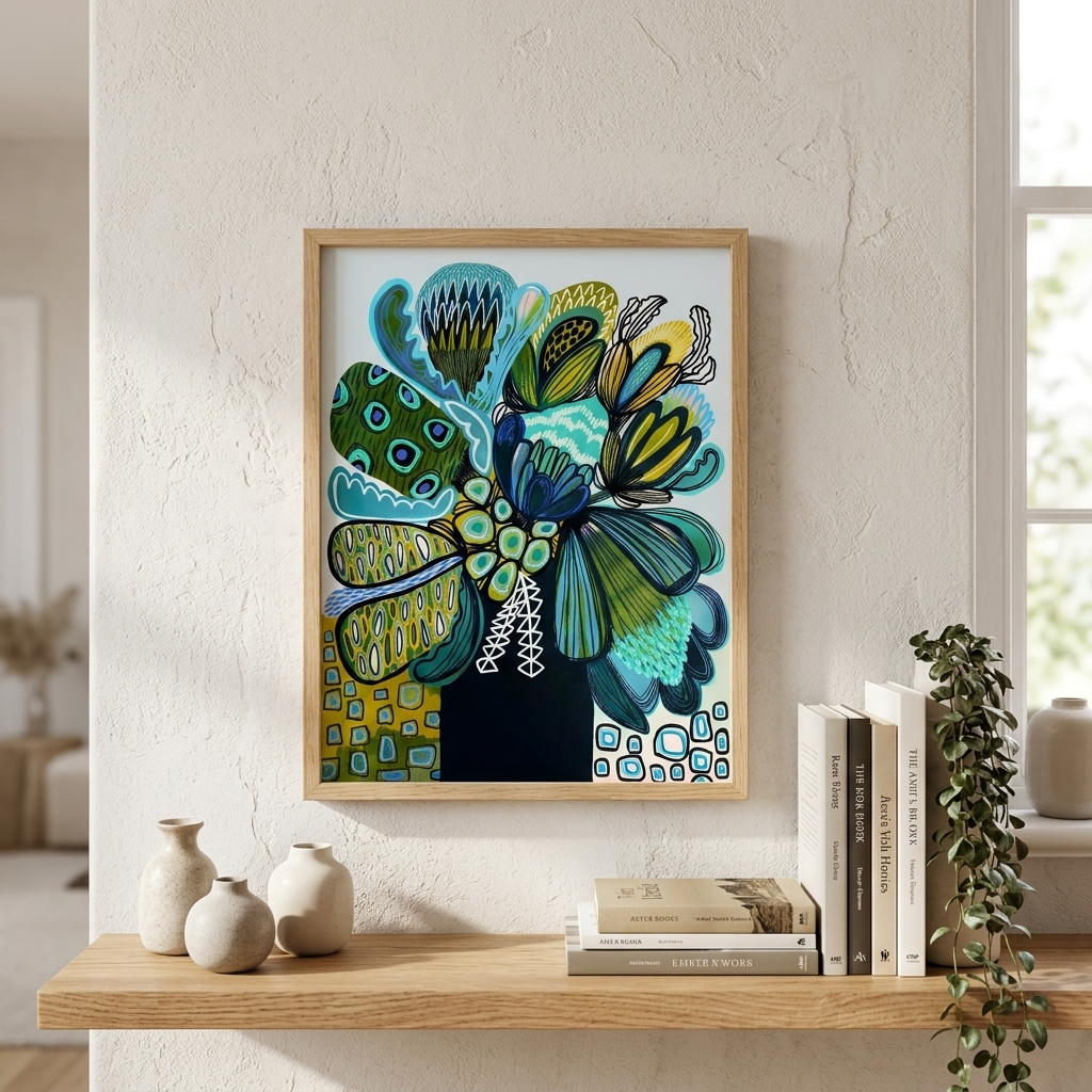 Australia Blue Proteas Art Print