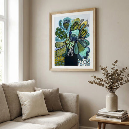Australia Blue Proteas Art Print
