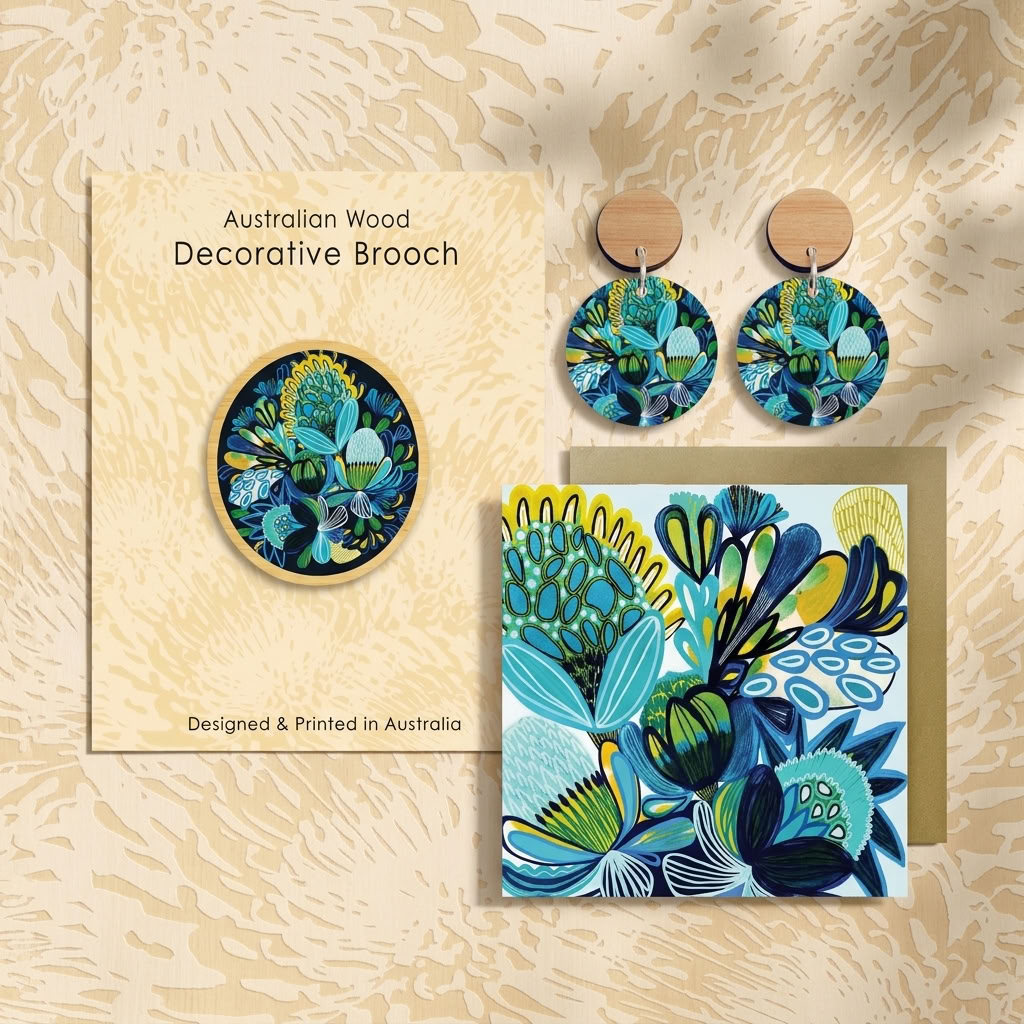 Azure Natives Earrings & Brooch Gift Set - Kirsten Katz