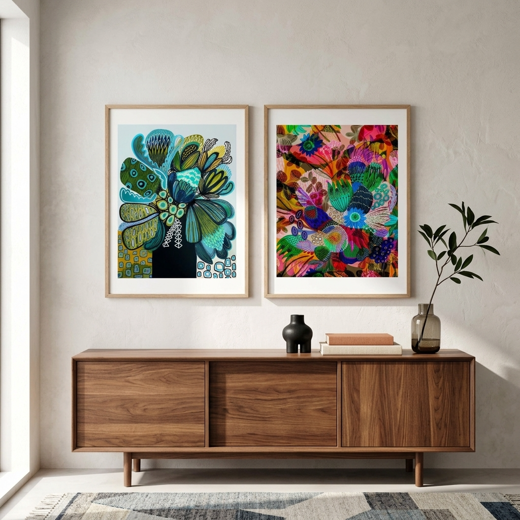 Azure Flowers & Garden of Eden Print Set