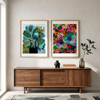 Azure Flowers & Garden of Eden Print Set