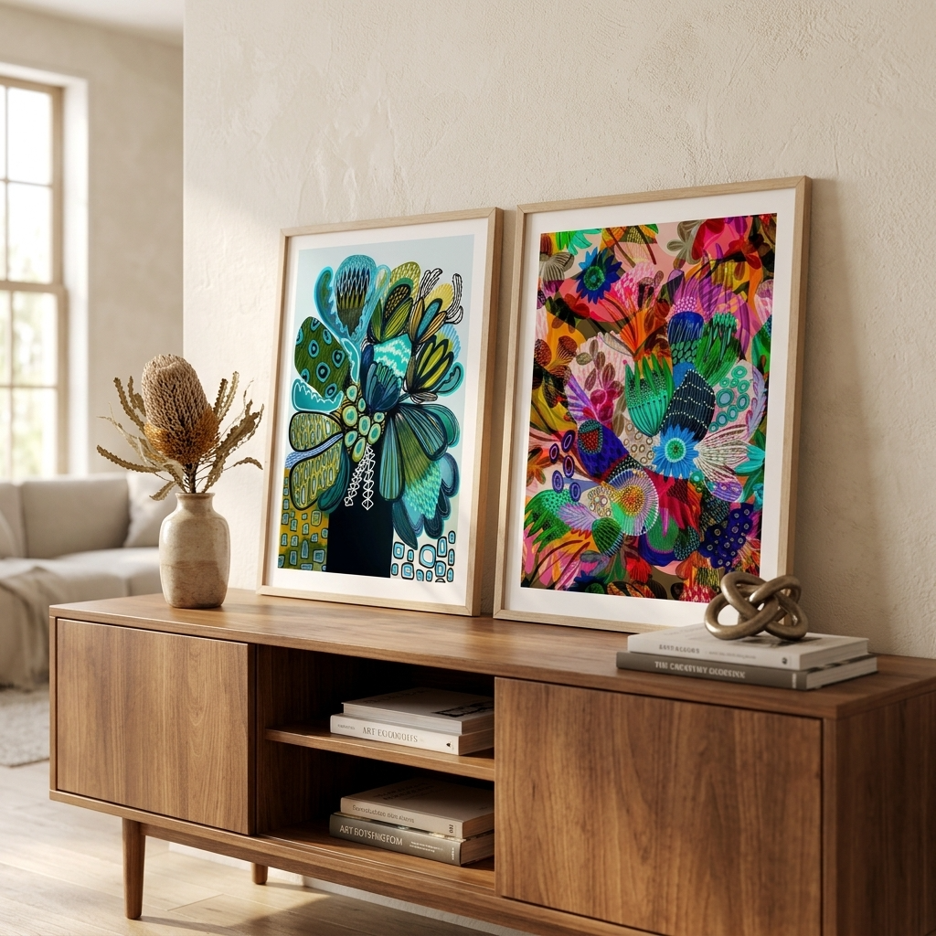 Azure Flowers & Garden of Eden Print Set