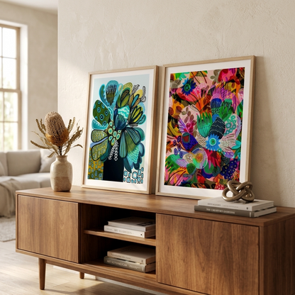 Azure Flowers & Garden of Eden Print Set
