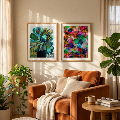 Azure Flowers & Garden of Eden Print Set