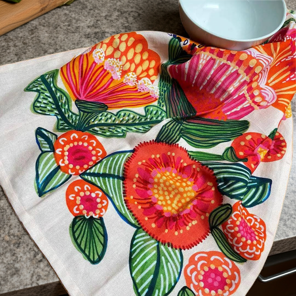 Aussie Natives Tea Towel - Kirsten Katz Art