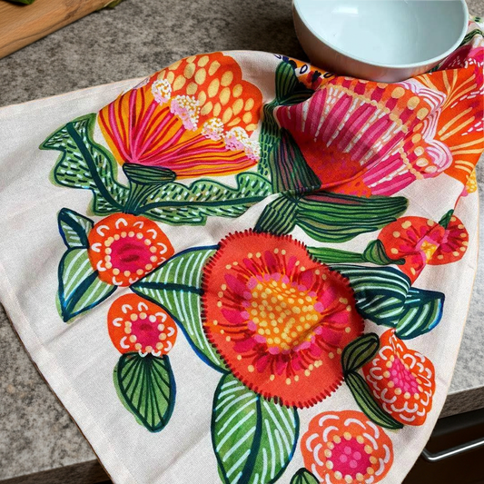 Aussie Natives Tea Towel - Kirsten Katz Art