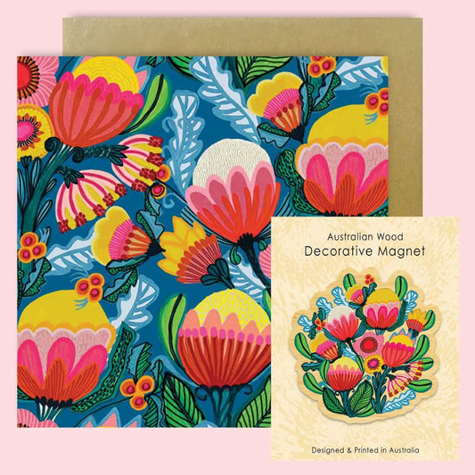 Australia Bush Bouquet Magnet & Card Set  Kirsten Katz