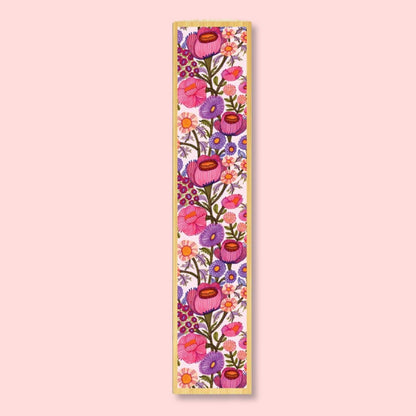 Pink Mauve Flowers Australian Wooden Bookmark - Kirsten Katz