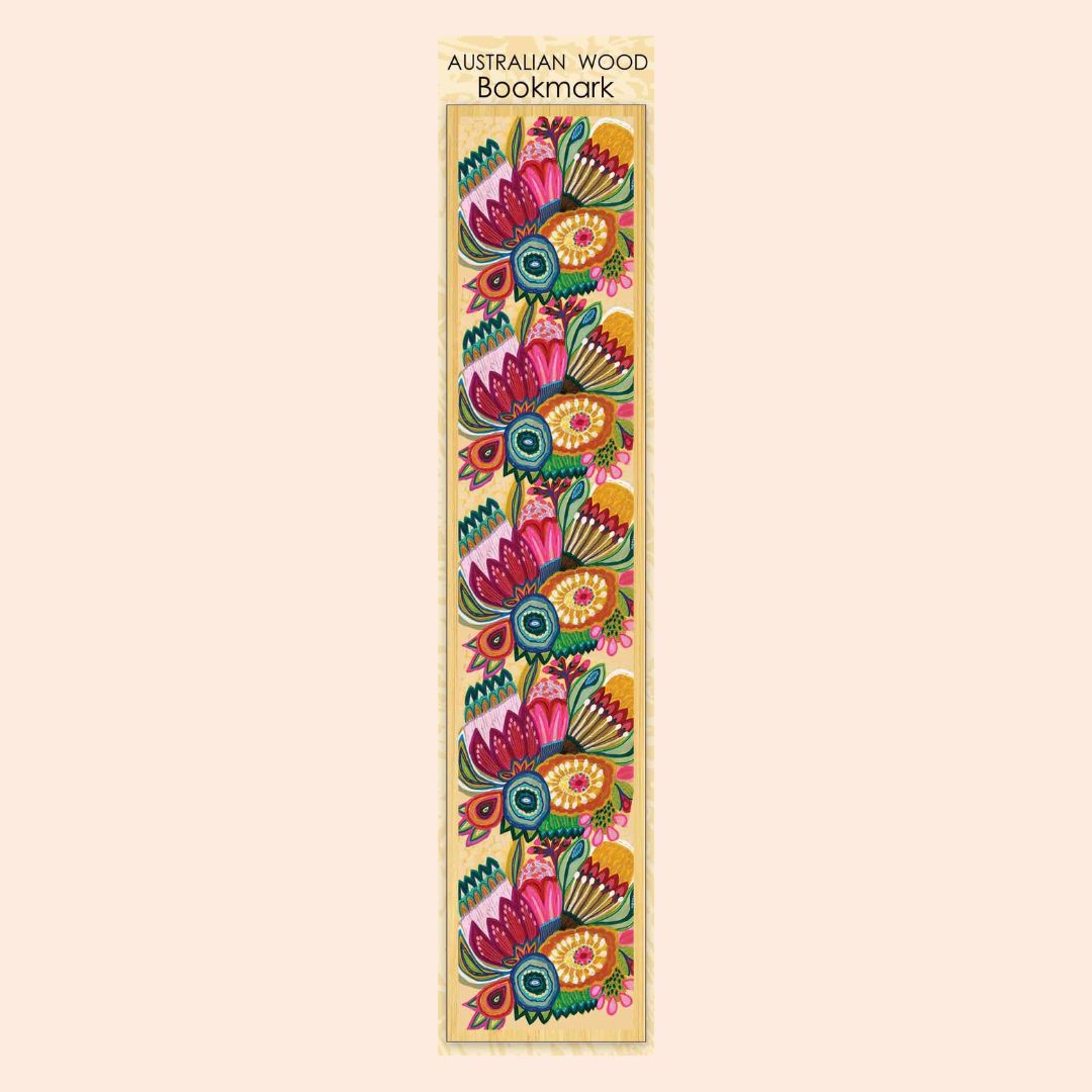 Flower Power Blooms Wooden Bookmark - Kirsten Katz