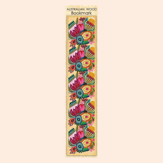 Flower Power Blooms Wooden Bookmark - Kirsten Katz
