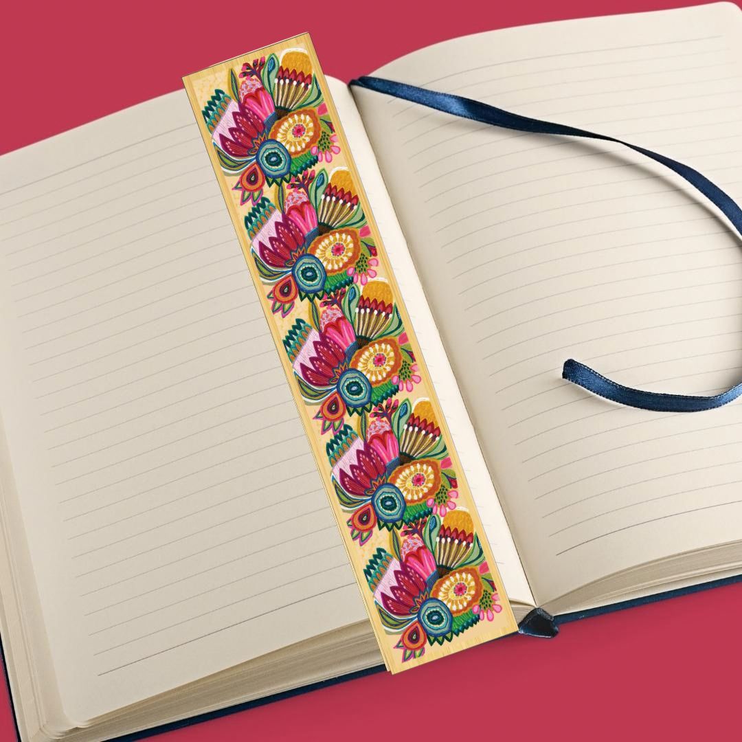 Flower Power Blooms Wooden Bookmark - Kirsten Katz