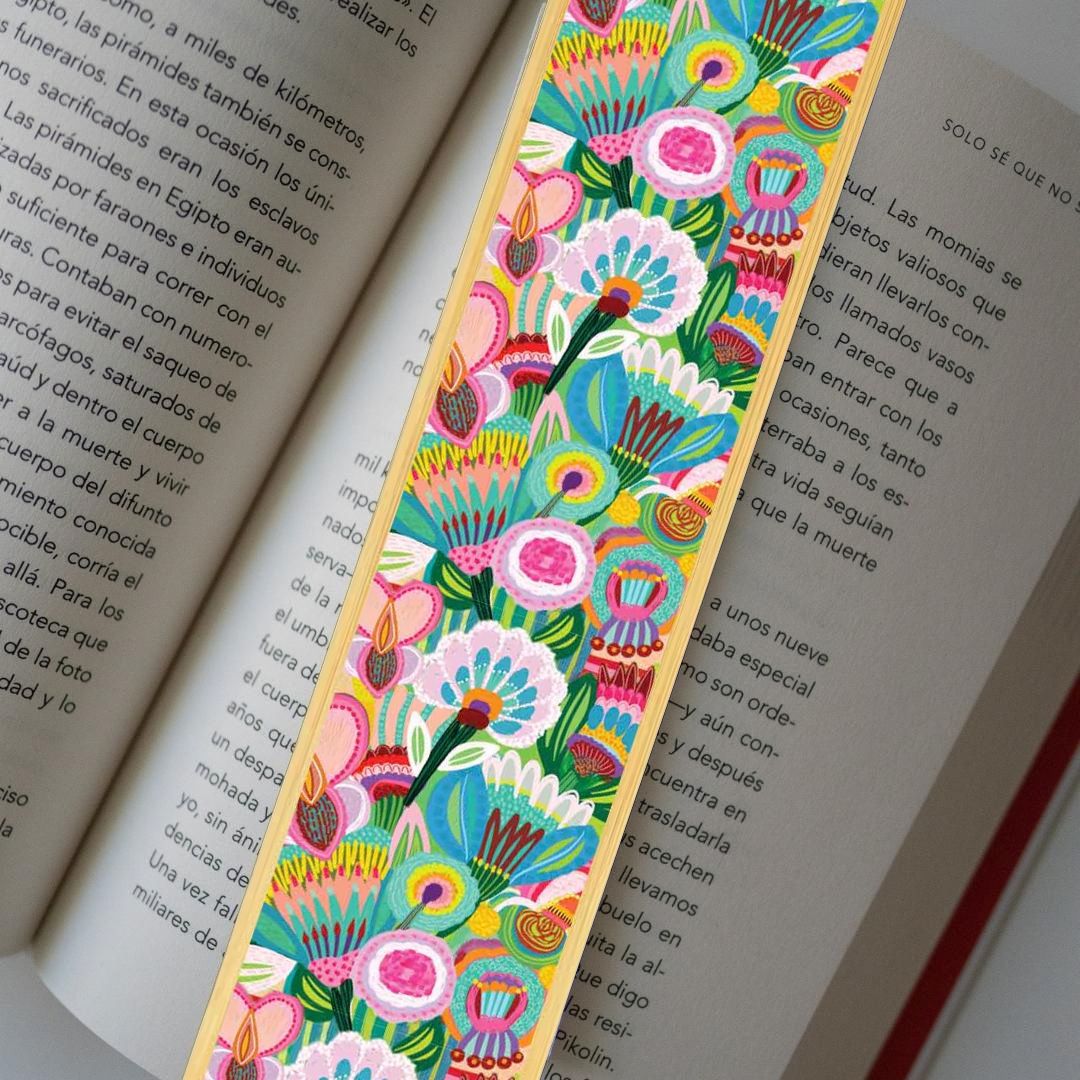 Pastel Flora Australian Wooden Bookmark - Kirsten Katz