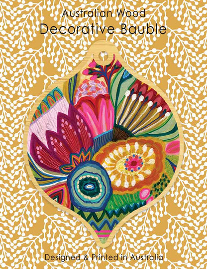 Flower Power Australian Christmas Bauble Kirsten Katz