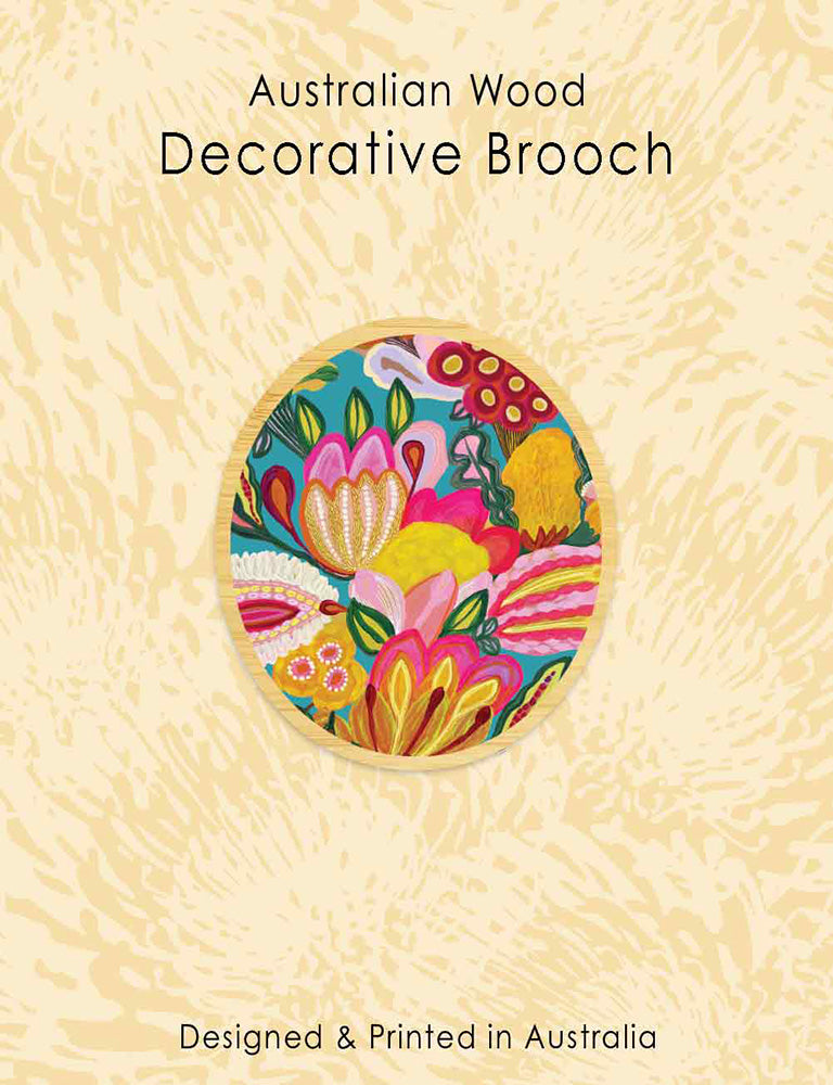 Sugarplum Flowers Wooden Brooch Kirsten Katz