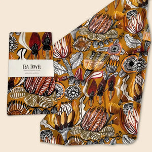 Bushland Australian tea towel, printed from an original painting by artist Kirsten Katz
