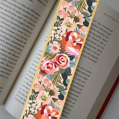 Blush Peonies & Roses Australian Wooden Bookmark Kirsten Katz