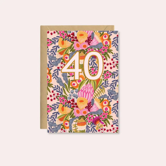 Botanica 40th Birthday Card – Australian Bush Flowers | Made in Australia  Kirsten Katz