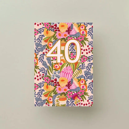 Botanica 40th Birthday Card – Australian Bush Flowers | Made in Australia  Kirsten Katz