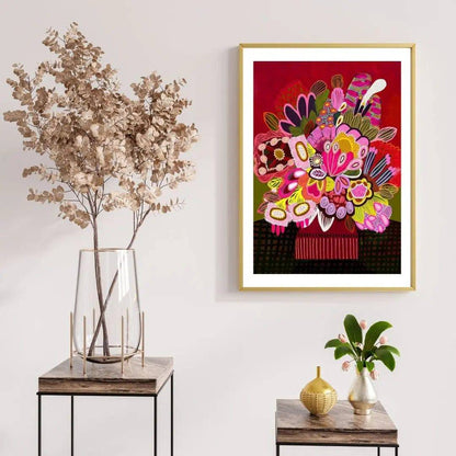 Botanica Stupenda Red Floral Art Print Kirsten Katz