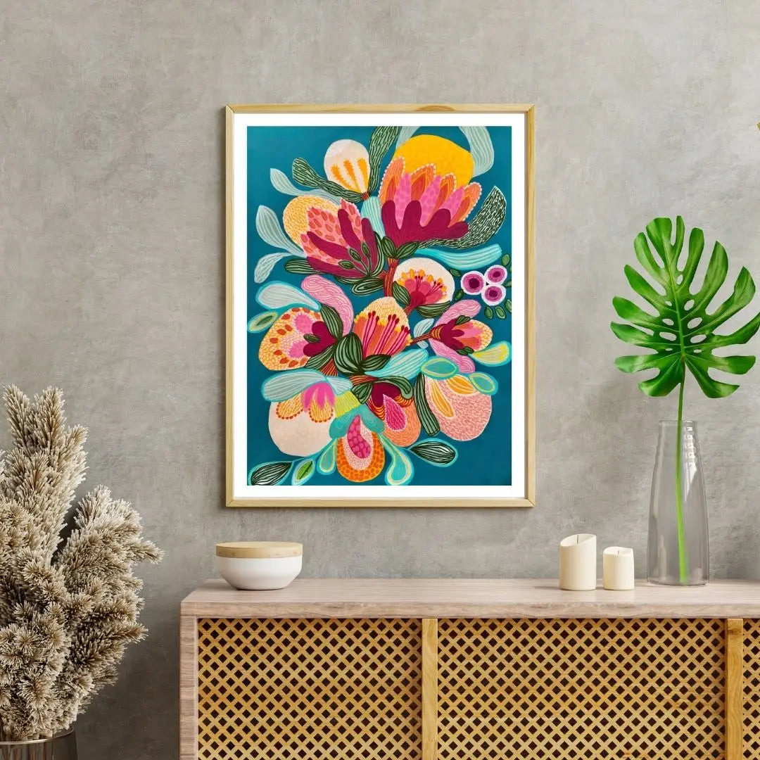 Botany Blooms Modern Wall Art Print  Kirsten Katz