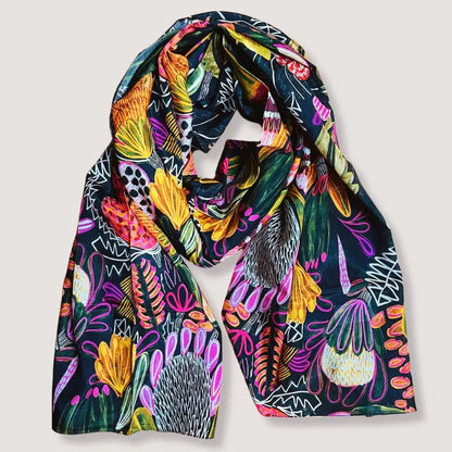 Bush Banksia Silk Scarf Kirsten Katz