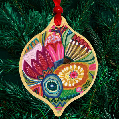 Flower Power Australian Christmas Bauble Kirsten Katz