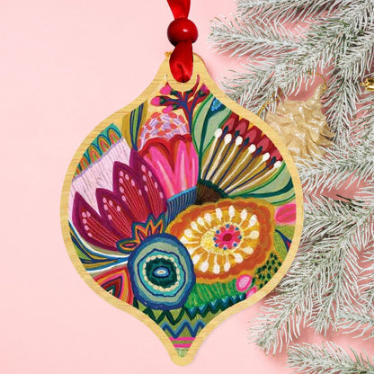 Flower Power Australian Christmas Bauble Kirsten Katz