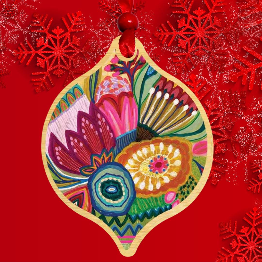 Flower Power Australian Christmas Bauble Kirsten Katz